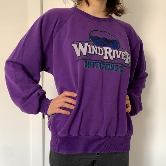 Windriver Purple 90s Huge Logo Crewneck - Picture 1 of 5